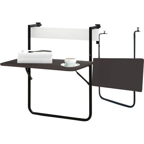 Table Pliante pour Balcon et terrasse avec Structure en métal, étagère en Acier, réglable et Gain de Place - Table de Rampe Pliante pour 2 Personnes (1/5)