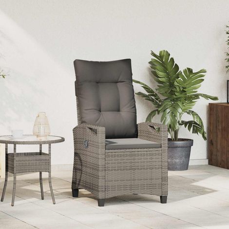 Verstellbarer Gartenstuhl Grau und Dunkelgrau 56 x 60 x 112 cm
