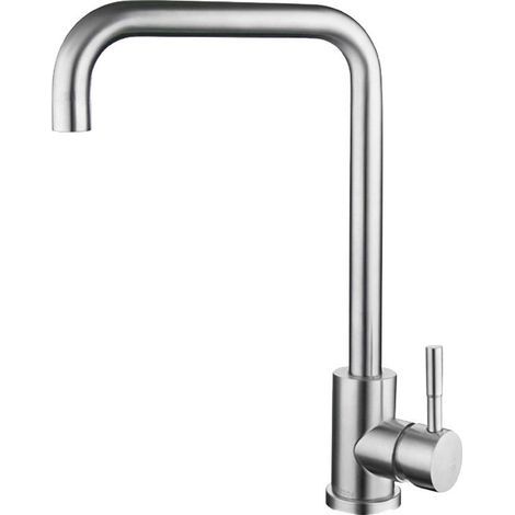 Kitchen Faucet, 360° Swivel Kitchen Mixer Tap, Stainless Steel, L-Shaped Single Lever for 1 Hole