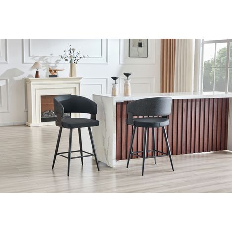 Chaise de salle à manger rembourrée moderne avec dossier et accoudoirs, chaise de restaurant minimaliste pour la maison, la cuisine, l'hôtel, le showroom, style milieu de siècle (1/5)