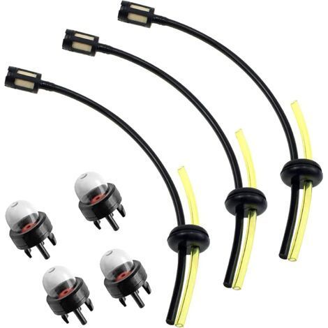 Universal fuel hose and priming bulb kit – 3 flexible PVC hoses – 4 polyurethane bulbs – Compatible with brushcutters and chainsaws