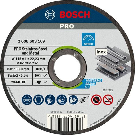BOSCH Disque à tronçonner standard for INOX - 115 mm - x 1 - 1 mm - 22,23 mm