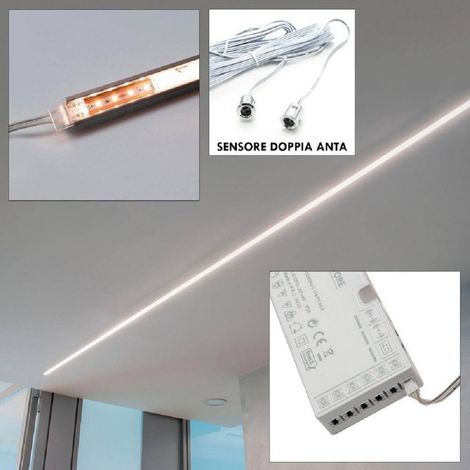 TrAdE Shop Traesio - Kit 3pz Barra Led 36w Profilo Alluminio Alimentatore 12v Luce 4000k Sensore Doppio - (1/5)