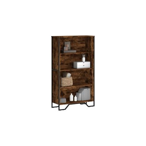 Bibliothèque chêne fumé 80x31x137,5 bois d'ingénierie (1/5)