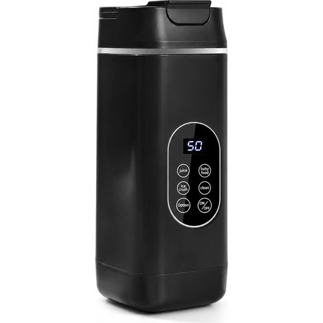 Blender Portable USB Rechargeable Noir, Gourde à Jus 12 Lames, Glace Pilée et Autonettoyage (1/5)
