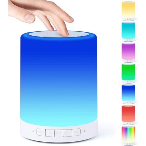 Lampe-enceinte Bluetooth ACKERMAN, lampe de chevet tactile avec lumière à couleurs changeantes et 7 couleurs différentes (1/5)