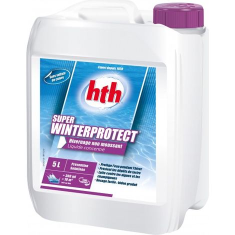 Produit d'hivernage concentré hth Super WINTERPROTECT – Prévention dépôts de tartre et algues – Non moussant, sans cuivre ni phosphates – 3 litres