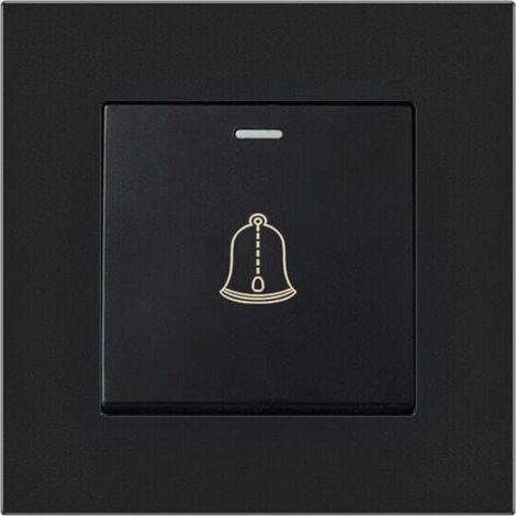 Bouton Sonnette Exterieur, 220250V Interrupteur de Sonnette à Panneau en Verre trempé Bouton Poussoir de Carillon étanche sans Fil, 3.38 inch