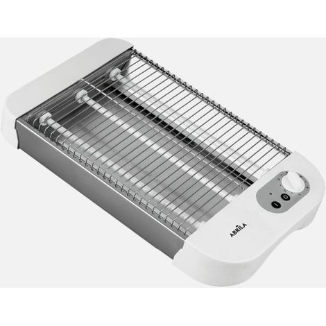 Tostador horizontal cueto 600w blanca 2tubos quarzo tempo. bandeja recogemigas,acero inoxid.6,5x35,5x21cm