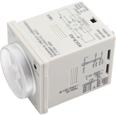 H3CRA8 Relais-Zeitschaltuhr, 1,2 s bis 300 h, Druckknopfeinstellung, 8 Pins, 220 V AC (1/5)