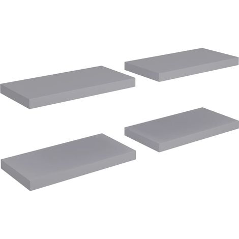 vidaXL Scaffali a Parete 4 pz Grigi 50x23,5x3,8 cm in MDF