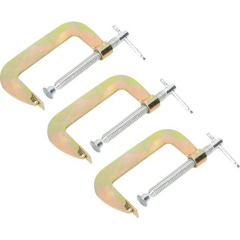Set di 3 morsetti C/G – resistenti – per saldatura/lavorazione del legno – per falegnami – 3 pollici