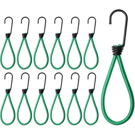 Set mit 12 elastischen Haken, elastische Zelthaken mit Gummiseil