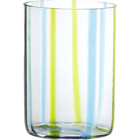 Bicchiere Tirache Zafferano in vetro borosilicato bicolore Acquamarina-verde box 6 pezzi