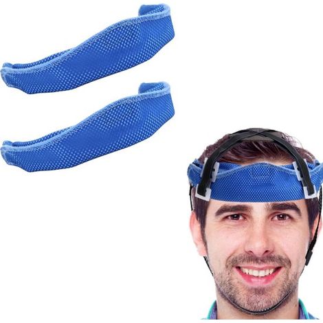 2x Sweatb& per casco di sicurezza - Fodera per casco in cotone per edilizia, fai da te e industria - Tubo interno riutilizzabile per caschi - Morbido e traspirante (1/5)