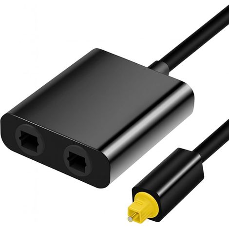 Répartiteur Audio Optique 1 en 2 Avec Connecteur, Splitter SPDIF pour TV, DVD, Amplificateur, Barre de Son, Compatible Avec Cable Optique Audio, Transmission Stable Fibre Numérique (1/5)