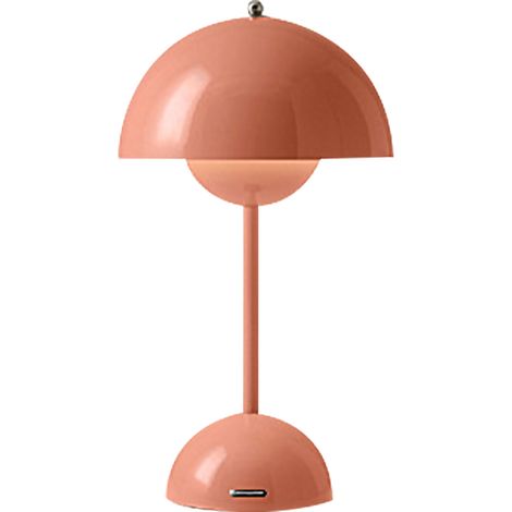 Ortviai Lampe de table LED rechargeable USB, batterie 3600 mAh, abat-jour en PVC rose, 3 niveaux d’intensité, design moderne (1/5)