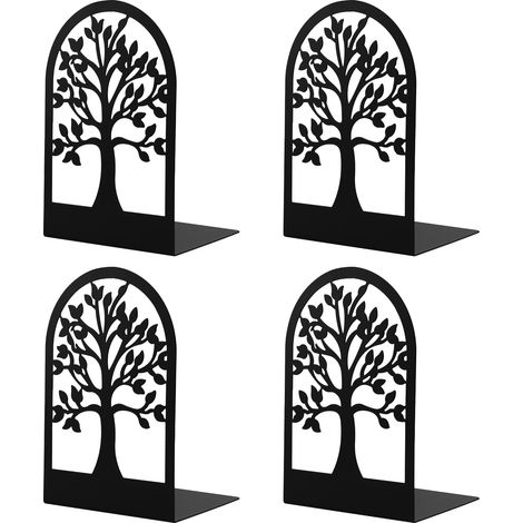 Serre-Livre en Métal pour Livres, Anti-Rayures Porte-Livres pour Bureau, Ecole et Maison, Séparateurs de Livres, CD, Porte-Dossier pour Bureaux (2) (1/5)