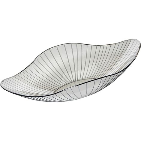 Assiette à fruits gris transparente, grand bol de service en plastique, bol à bonbons et snacks fait main pour salon, restaurant, fête (1/5)