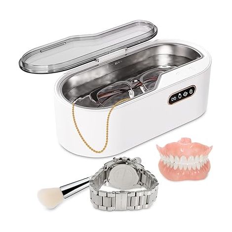 Nettoyeur Ultrasons, Bac Ultrasons 450 ml 45 KHz, Ultrasonic Cleaner avec 5 Modes de Nettoyage, Fonction Tactile, pour Nettoyer les Bijoux, Montres, Lunettes, Ustensiles et Dentiers, etc. (1/5)