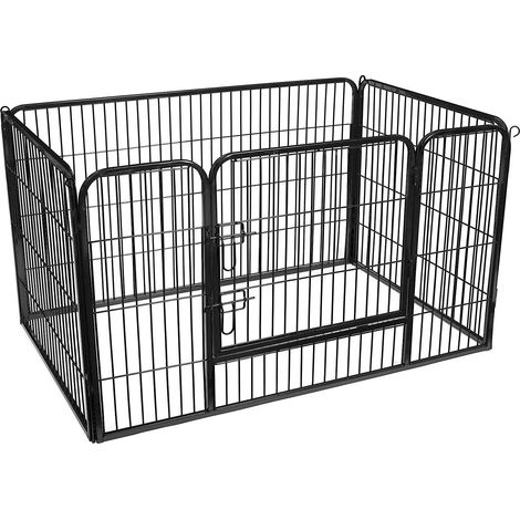 Parque jaula de metal plegable para perros animales 122 x 78 x 69 cm negro 120000475 (1/5)