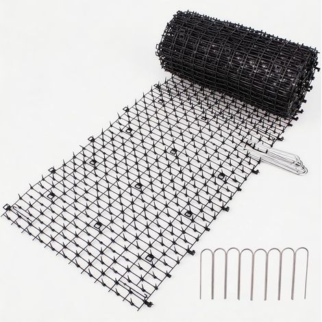 Tapis Anti-Chat avec Pointes 2m - Répulsif Chat Dissuasif pour Intérieur et Extérieur, Tapis à Piques pour Jardin, Comptoirs et Meubles - 8 Agrafes de Fixation Incluses (1/5)