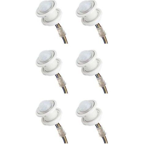 Lot de 6 Détecteurs de Mouvement Mini PIR 110-220V Temporisation Réglable Détection Infrarouge Intelligente (1/4)