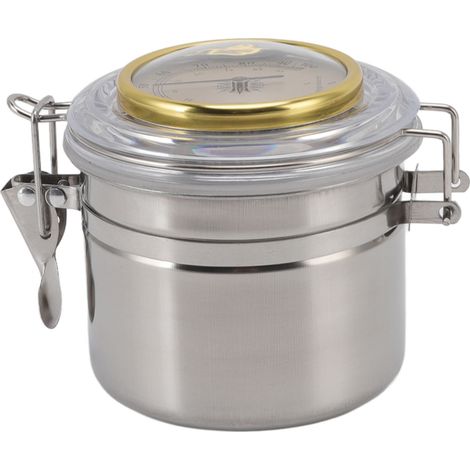 Pot à cigares en acier inoxydable, joint en silicone avec hygromètre, étanche, anti-fuite, rangement domestique, 96 mm x 103 mm / 3,8 x 4,1 pouces (1/5)