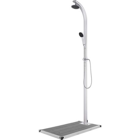 Douche de jardin avec base Douche de salle de bain - gris 220 cm Aluminium BV663793 - BonneVie (1/5)