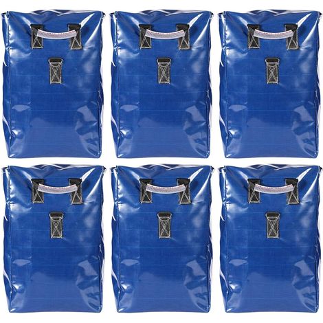 6pcs Vinyl Sand Bags, Reinforced Sand Bags with Handles for Inflatable Castles, Sun Tents, Water Slides, Secure Anchor for Outdoor Inflatable Structures (Blue) (1/5)