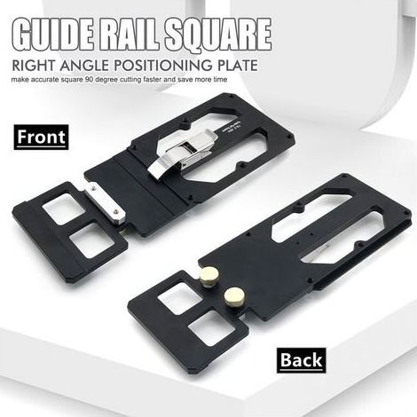 plaque de positionnement à angle droit pour scie circulaire sur rail Plaque de positionnement à angle droit en alliage d'aluminium pour scie circulaire à bois sur rail, compatible avec les rails de gu (1/5)