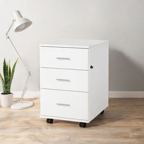 Meuble de rangement de bureau blanc en bois 40 x 40 x 62 cm (1/5)