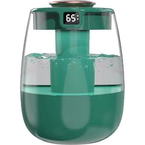 Humidificateur à brume froide, affichage numérique, double brume, arrêt automatique, ultra silencieux, pour chambre à coucher, bureau, vert, USB, mini silencieux (1/5)