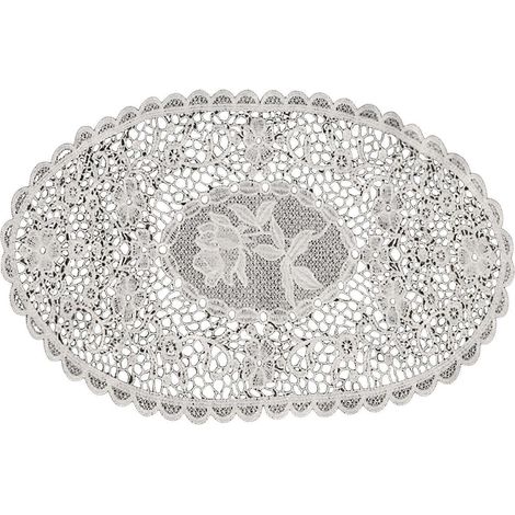 Napperon rectangulaire rond en dentelle florale – pour vase ou présentoir à bijoux (1/5)