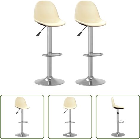 Barhocker Creme - Barhocker 2 Stk. Creme Stoff (1/5)