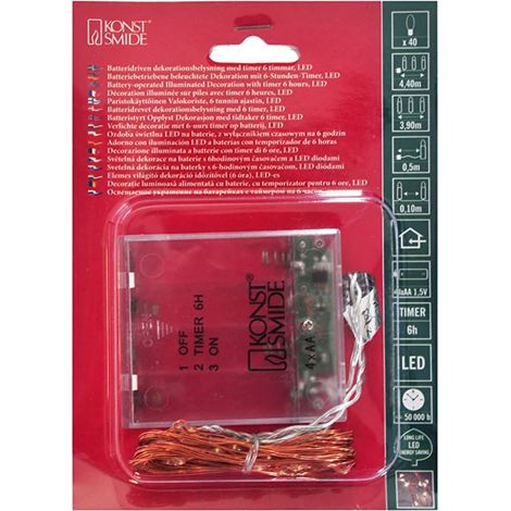 Konstsmide 1461-890 Lichterketten mit Batterien Innen batteriebetrieben Anzahl Leuchtmittel 40 LED (1/3)