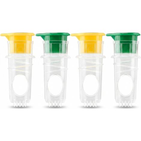 Hand Lemon Squeezer, 4 Pack Portable Manual Citrus Juicer Press for Lemon, Lime, Orange - Compact Fruit Juice Extractor with Built-in Strainer for Kitchen, Bar, Travel (Yellow & Green) (1/5)
