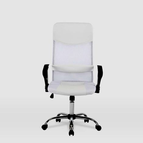Silla de oficina Dafne acabado blanco. Alto: 112.5-122cm Ancho: 60cm Fondo: 49.5cm. (1/5)
