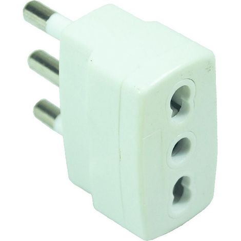 Adattatore riduzione 2p+t bianca - spina 16a e presa 10/16a bianca - 20 pz