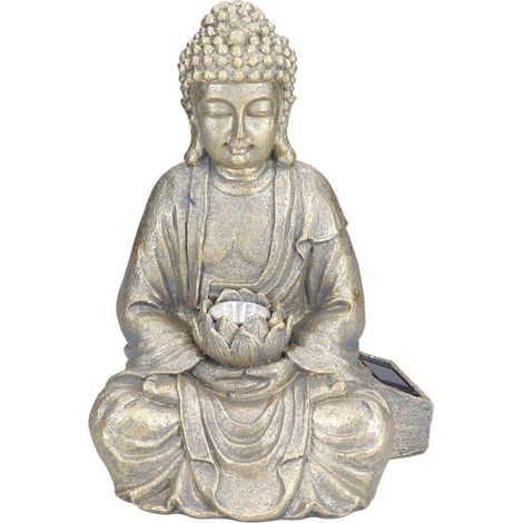 Home Buddha Garden Light Solar Powered Zen Buddha Garden Statue for Yard Garden Patio Deck (1/5)