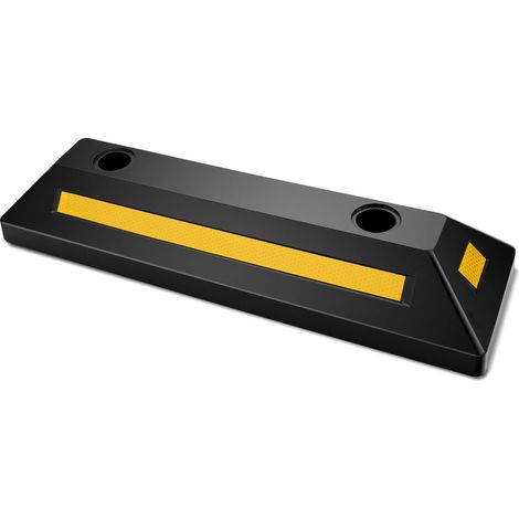 VEVOR Parkstopper Radstopper 2 Stk. 548 x 158 x 94 mm Einparkhilfe Parkbegrenzung mit Reflektorstreifen, Parkplatzsperre aus Gummi für Autos Lieferwagen Lkw, Radführungsblock, Parkplatzbegrenzung