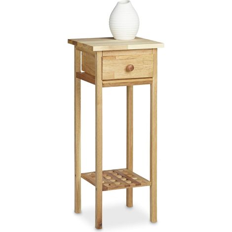 Table console table de téléphone table d'appoint entrée salon couloir avec tiroir HxlxP: 60 x 25 x 25 cm en bois de noyer support pour plante, couleur noyer (1/5)