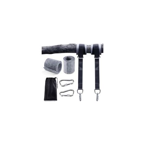 Sangles pour hamac, lot de 2 sangles de suspension ultra-résistantes de 150 cm avec anneau en D et coussin plus épais, deux mousquetons, capacité de charge maximale de 500 kg, pour hamacs et balançoir