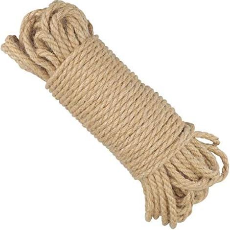 5MM Corde de Jute Corde Chanvre Corde de Jardin en Chanvre Solide,Ficelle Corde en Chanvre pour Les Applications de Décoration Bricolage et de Jardinage(50 Mètres)1 pièce Oi-FRIS