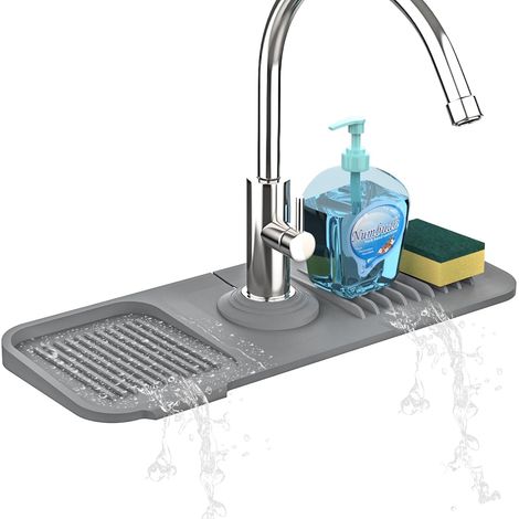 Silikon-Wasserhahn-Spritzschutz, Küchenspülenschutz, Küchenarmatur-Pad für Badezimmer, Wohnmobil, Waschküche, passend für Wasserhähne bis zu 6,3 cm (1/5)