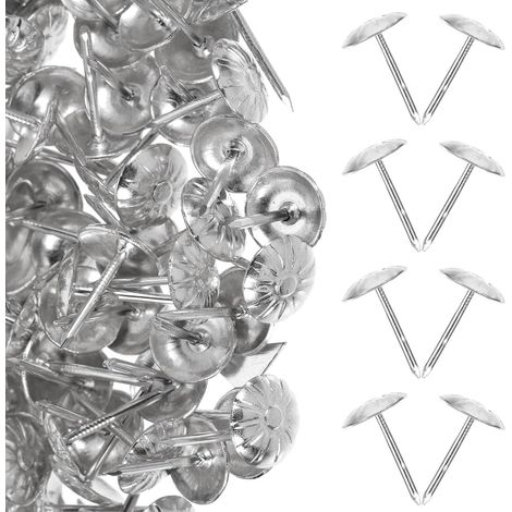 Healeved 300 clous de tapissier en fer style vintage à tête ronde, couleur argent, pour décorer et
