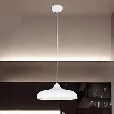 TRADE SHOP - Lampadario A Sospensione Moderno Contemporaneo E27 Paralume Ferro Cupola Bianco 33344 -