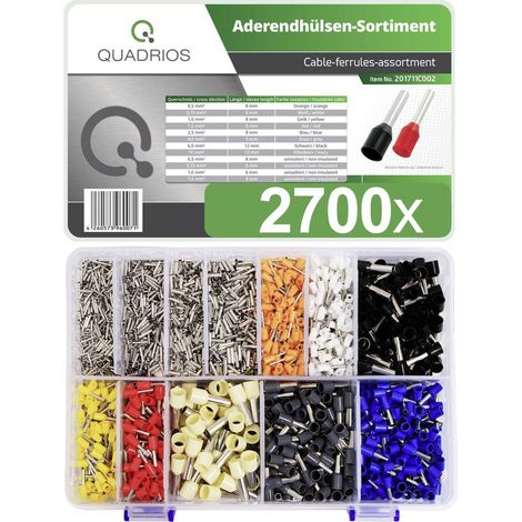Quadrios 201711C002 Assortimento Capicorda Parzialmente isolato Bianco, Nero, Grigio, Blu, Rosso, Giallo, Bianco, Aranc (1/3)