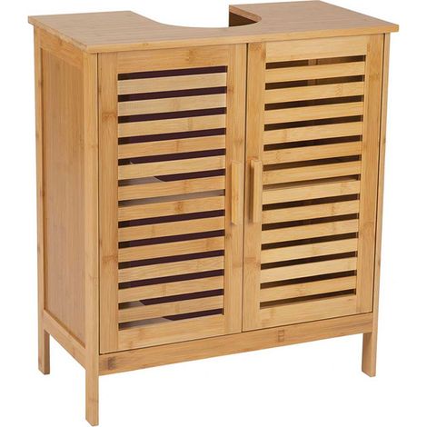Moderne Waschbeckenunterschrank aus naturbelassenem Bambus