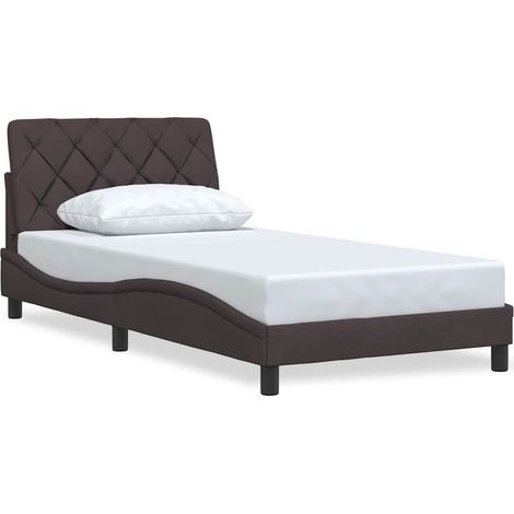 Lit Adulte, Lit contemporain marron foncé 100x200 cm tissu Maison La Vie (1/5)